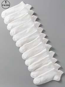 12雙女式白色高跟短襪，透氣防汗 - 白色 - 查看 7