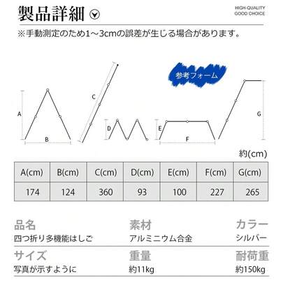 はしご 梯子 ハシゴ 脚立 足場 万能はしご 多機能はしご 3.6m アルミはしご 折りたたみ スーパーラダー 送料無料