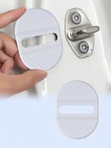 4pcs Car Door Lock Protector Covers, Carbon Fiber Car Door Handle Protectors, Scratch Guard Covers, Durable Synthetic Rubber, Oil-Rubbed Finish For Most Car Handles VW Nissan Chevrolet BMW Audi, Universal Car Door Accessory Protection Sleeve