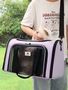 1pc New Portable Pet Carrier Bag For Dogs Cats Puppies, Airline Approved Travel Pet Carrier With Breathable Mesh Windows, Soft Sided Foldable Dog Cat Travel Bag, Large Capacity Pet Tote With Zipper, Adjustable Shoulder Strap And Handles, Lightweight Comfortable Puppy Carrier For Small Medium Pets