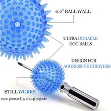 3 Peças Brinquedos de Bolas Squeaky para Cachorro, Bola de Espiga para Mastigação de Cachorro, Brinquedos Flutuantes para Piscina de Cachorro, Brinquedos de Borracha TPR para Busca de Cachorros Pequenos, Brinquedos para Morder por Tédio, Limpeza Dental para Cachorros Médios e Pequenos - Multicolorido - Visão 7