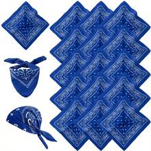 12 قطعة/عبوة باندانا بطراز الباييت والصبغ التعشيقي بأسلوب الموضة الشارعية للنساء