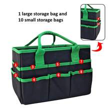 Large Capacity Craft & Sewing Organizer Tote - Expandable, Portable, Multi-Slot Handbag In Black/Blue/Purple