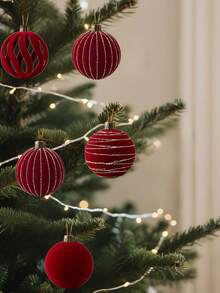 12 quả bóng trang trí Giáng sinh bằng nhung lấp lánh, đồ trang trí cây thông Noel bằng nhung, đồ trang trí bóng Giáng sinh chống vỡ, bộ bóng Giáng sinh màu đỏ tía dùng cho trang trí tiệc cưới Giáng sinh ngày lễ, đồ trang trí treo Giáng sinh, đồ trang trí Giáng sinh cho gia đình, năm mới, quà tặng Giáng sinh - Đỏ - Xem 4