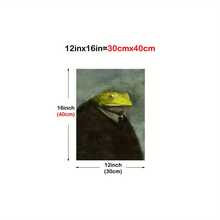 Tableau Sur Toile 24" - Grenouille Kermit Style Graffiti Spray, Déco Urbaine, Cadre Inclus