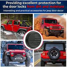 - Cubiertas de ojo de cerradura compatibles con JL y Gladiator JT 2018 - 2025, accesorios de decoracin de cerradura con imn fuerte para proteccin de cerradura de puerta - Negro - - Ver 5