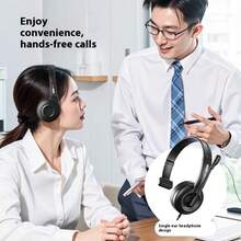 Lenovo E01 Wired Headsets Headphones With Microphone Noise Canceling Earphones With Microphone Specialized For Call Center Customer Service Use With Computers - Black - View 2