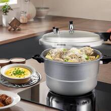 ABKOK 9.5 Quart Pressure Cooker,10Psi Induction Compatible Pressure Canner With Multiple Pressure Control& Protection,Fast Stewing, Durable,Light And Sturdy,Compatible With Gas Stoves & Induction Cookers,Silver, Family Dinner Supplies, Christmas Party Supplies - 9.5 Quart - View 2