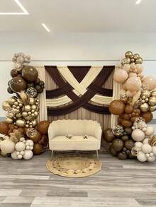 30/60pcs Brown & Gold Balloons, Suitable For Gender Neutral Bridal Shower, Birthday Party, Baby Shower Decor - Champagne White Confetti Balloons - Multicolor - View 6