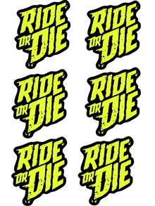 Pegatina impermeable de PET para bicicleta "RIDE OR DIE", con letras llamativas y diseño resistente a los arañazos y colorido, duradera y decorativa para cuadros de bicicleta, adecuada para bicicletas de carretera, bicicletas de montaña, accesorios de ciclismo, entusiastas del DIY y ciclistas. La opción ideal para todos estos grupos.
