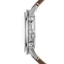 Fossil Reloj de cuarzo cronógrafo Townsman para hombres con correa de cuero, esfera blanca, disco clásico simple y atmosférico, esencial para el transporte, preferido por hombres elegantes, estilo de negocios y ocio, un regalo para el esposo, novio, como regalo de cumpleaños, regalo de aniversario. FS5350