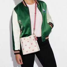 Coach COACH Women's Mollie 22 Bucket Bag Heart Print With Detachable Strap Convertible Crossbody Shoulder Handheld Small Size Chalk White CA249