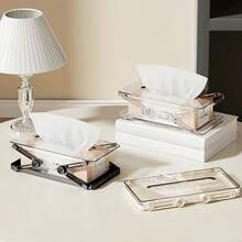 1 件弹簧可调节纸巾架，家庭客厅茶几伸缩纸巾盒，床边湿巾分配器 - 彩色 - 查看 2