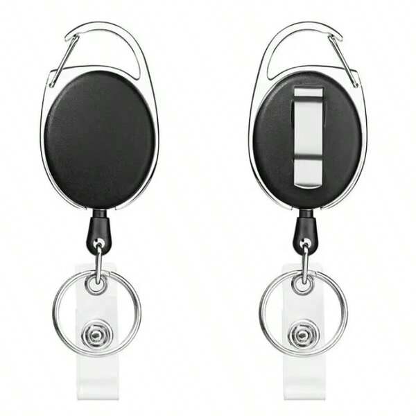3/1pc High-Quality Retractable Badge Holders With 360° Rotation, Belt/Carabiner Clip, Built-In Nylon Rope, Key Chain Ring, Snap Fastener, And PVC ID Strap - Perfect For Multiple Badges, Cards, Tickets, And Money Bag Accessories Lanyards With Id Holder Car Accessories Bag Charms Christmas Gift