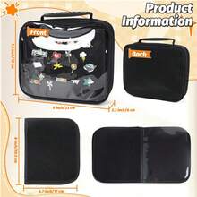 Travel Exclusive Enamel Badge Album | 6-Page Compartment Black Storage Folder, Oxford Cloth Anti-Scratch Design + Carrying Handle | Portable Flip-Through Display Book, Multi-Function Classified Storage (Badges Not Included)