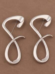 1 pezzo Spilla asimmetrica minimalista in lega di colore oro/argento con simbolo dell'infinito, grande spilla in metallo a forma di numero 8, gioiello adatto per l'uso quotidiano delle donne