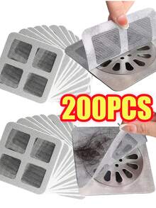 10-200 CÁI Lưới chắn tóc thoát nước vòi hoa sen dùng một lần, lưới chắn tóc thoát nước vòi hoa sen, lưới lọc bồn rửa sàn, dụng cụ chặn tóc cho phòng tắm nhà bếp - Xám - Xem 2