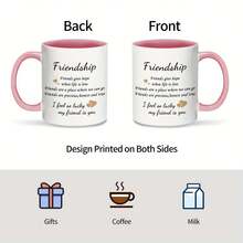 1pc Best Friend Tea Mug - I'm Lucky My Friend Is You - 11-Ounce Ceramic Coffee Mug With A "You'll Always Be My Best Tea" Design. Dishwasher-, Perfect For Birthdays, Christmas, Anniversaries, And Long-Distance Gifts. Dishwasher- Mug | Playful Mug Design | Illustrated Mug - Friendship - View 8