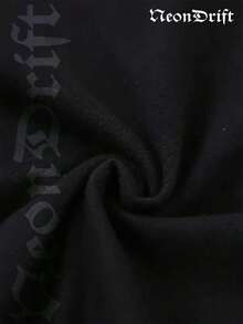 NeonDrift Double-Sided Printing Halloween, Christmas, Thanksgiving Gifts-Bold 'SONDER' Graphic Long Sleeve T-Shirt - Futuristic Pink Silhouette Design For  Urban Outfits, Perfect For Streetwear Enthusiasts And Fashion-Conscious Individuals, Featuring Unique Typography And Artistic Vibes - 黑色 - 查看 4