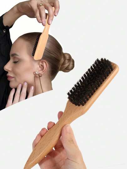 1 Pc Unisex Hair Comb And Beard Brush, Fragrance-Free Professional Hairstyling Brush, Gradient And Clipper Cleaning Comb, Slick Back Smoothing Tool, Thick/Thin Hair Comb, Great For National Day, Bathroom, Scalp Massage, Back To School, Travel Vacation And Daily Life, A Perfect Holiday Gift For Family And Friends