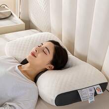 2 Almohadas Ergonómicas para Dormir de Costado, con Soporte Cervical Cómodo, Hechas de Tejido de Alta Calidad, Suaves, Transpirables y Cómodas, Lavar a Baja Temperatura. No Utilizar Bleca. Secar al Aire. No Planchar. - Blanco - Ver 5