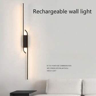 LED充电壁灯黑/白56厘米床头灯可充电壁灯无级调光壁灯装饰灯适用于客厅玄关办公室楼梯门咖啡厅餐厅过道走廊灯餐厅豪华家居装饰