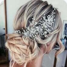 1pc Diamond Bride Pearl Rhinestone Wedding Hair Accessory, Unique Wedding Hair Comb Valentine's Day Accessories - Silver - View 4