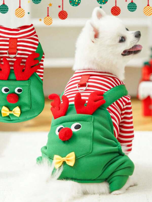 Ropa de Navidad para mascotas perros y gatos, mallas de reno, chalecos, ropa de fiesta navideña para mascotas, regalos de Navidad