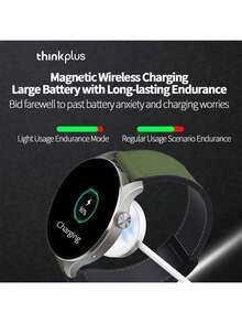 Lenovo Đồng hồ thông minh TW100 PRO có chức năng theo dõi nhịp tim và oxy trong máu, chống nước cho các môn thể thao ngoài trời, gọi điện qua Bluetooth và điều khiển từ xa hồng ngoại, kiểm soát truy cập NFC, thời lượng pin dài để sử dụng trong công việc, màu thiếc - Bạc - Xem 4