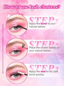 280 片蓬松睫毛簇，40D+60D 浓密睫毛，8-16 毫米细单根睫毛，D 卷睫毛延长套件，适合初学者 - 黑色 - 查看 7