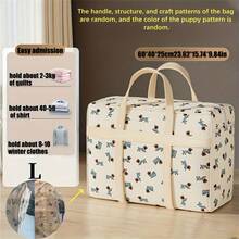 [Large Capacity Packing Cubes] - Thick And Durable Polyester Fabric, Cute Dog Pattern, Foldable, Space-Saving, Handles For Moving Luggage Organizer Bags, Suitable For Travel, Moving, Clothes, Bedding And More Packing Organizer