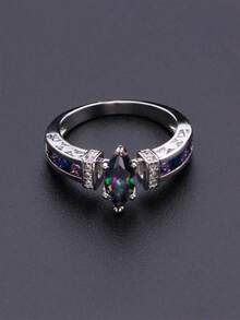 1/2 pezzi Anelli per Coppie, Anello Minimalista Alla Moda Blu Scuro Gioielleria Per Donna, Anello Multicolore Cavo Con Strass Per Donna, Anello Terapeutico Quarzo Cristallo, Anello Terapeutico Quarzo Cristallo, Anello Gioiello Minimalista Raffinato Per Donna