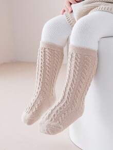 1 Pair Baby Thick Anti-Slip Mid-Calf Socks, Autumn/Winter - Multicolor - View 1