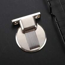 Kit 4 Prendedor Porta Magnético Slim Adesivo 3m Aço Inox Cromado Batente Trava Porta Segurador Imã Forte - Prata - Visão 4