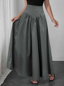 Elegant Ladies' Skirts In The New Autumn And Early Autumn Of 2025 Are Suitable For Dating, Student Wear, Daily Travel, Basic Versatile, Leisure, Beach And Other Scenes, Elegant And Casual Ladies' Skirts, Solid Color, Plastic Waist A Pleated Design, Woven Fabrics, A Variety Of Colors To Choose From, Suitable For Going Out To Wear, Can Also Be Used As Home Clothing.