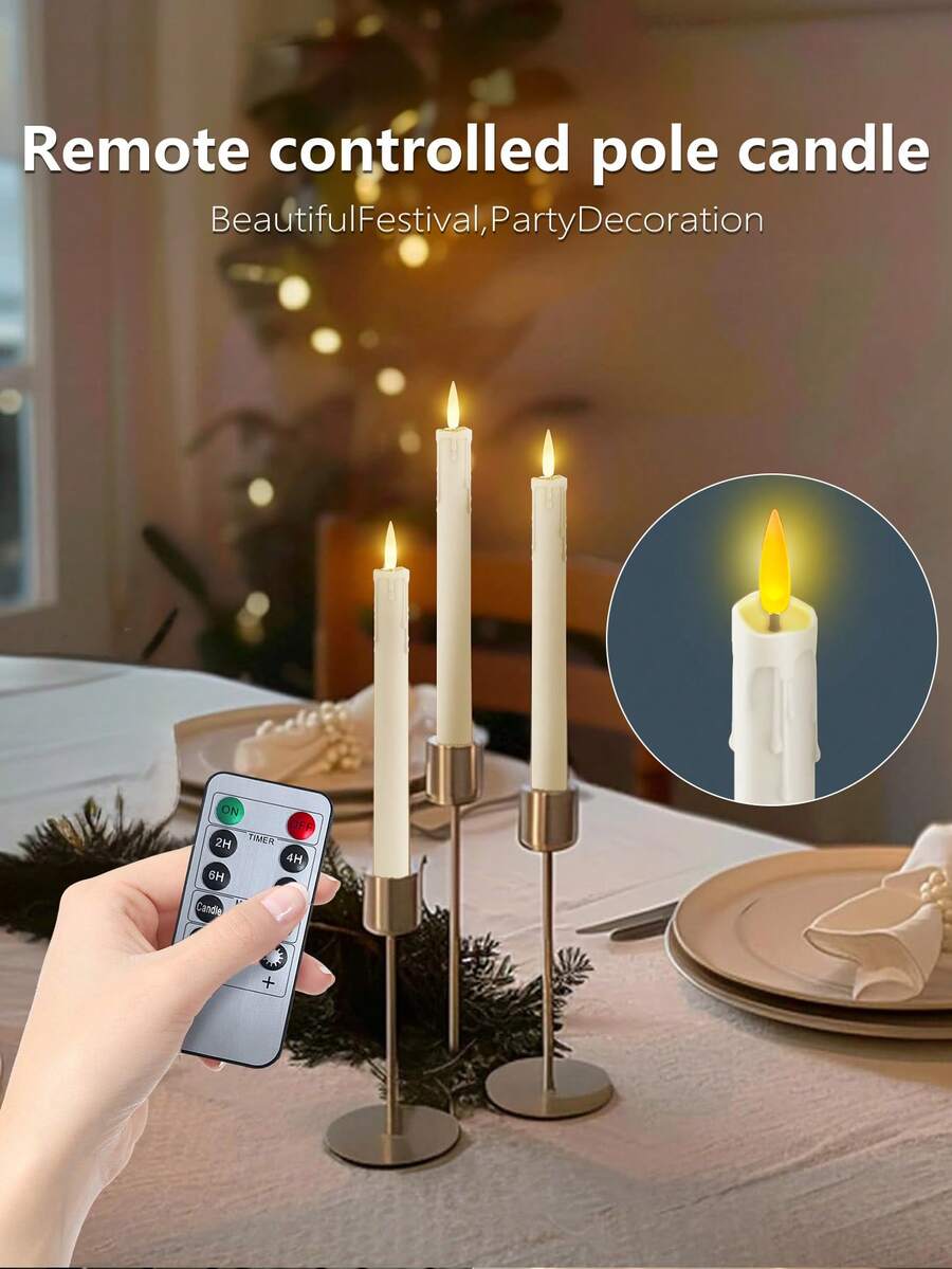 Nến không lửa điều khiển từ xa có thể điều chỉnh độ sáng Nến không lửa không cần điều khiển từ xa Nến LED có ánh sáng nhấp nháy Nến đặt trên bệ cửa sổ chạy bằng pin Nến hình nón màu ngà không lửa nhấp nháy với điều khiển từ xa 10 phím Nến đặt trên bệ cửa sổ Quà tặng Ngày Valentine Quà tặng Năm mới Trang trí lò sưởi Lễ Tạ ơn Trang trí nhà cửa Trang trí đám cưới Nến điện tử Halloween, Lễ Phục sinh, Tiệc tùng ngày lễ, Giáng sinh