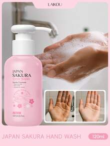 1 Botella de Jabón de Manos con Aroma a Flor de Cerezo LAIKOU Japón, 120ml, Fragancia Duradera, Espuma Abundante, Adecuado para Viajes, Campamentos, Senderismo, Montañismo, Actividades al Aire Libre, También Adecuado para Mujeres, Madres, Esposas, Hermanas, Adolescentes, Novias para Uso Diario, Cuidado de las Manos. - 120 ml - Ver 1