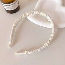 7pcs Women's Accessories Including Headbands, Hairpieces, Decorative Versatile Summer Headwear And Styling Items, Hair Band, Hair Hoop ,Hairband Women - [香檳色褶皺+白色褶皺]7件/6171542 - 查看 2