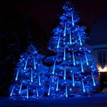 1 طقم / 8 قطع أضواء دش النيزك بالطاقة الشمسية، أضواء ستارة LED، دش نيزكي رومانسي، أضواء دش نيزكي متلألئة، 4 ألوان، حديقة خرافية، مناسبة لديكور الحفلات والحديقة والفناء والمنزل والخارج والغرفة، أضواء جنية مقاومة للماء، عنصر ديكوري ذو جو رومانسي!