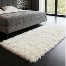 1pc Faux Fur Rug, Multiple Colors Available, 180cm Long X 60cm Wide, Non-Slip, Handwash/Machine Washable, Suitable For Autumn/Winter, Fish Shaped Carpet For Living Room, Bedroom, Bedside, Sofa, Wedding, Christmas, Fireplace, Dining Table, Outdoor Patio, Plush Soft Luxury Home Decor
