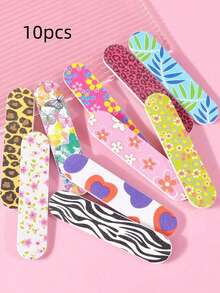 迷你指甲锉双面耐用便携适用于指甲和足部护理，紧凑设计适用于天然指甲和人造指甲