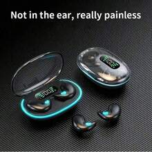 X55 迷你耳机无线耳机耳机降噪运动游戏睡眠蓝牙耳塞 HIFI 立体声音乐耳机无线蓝牙耳机防水防噪 LED 耳塞带麦克风无线耳机蓝牙耳机