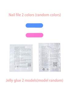 24 móng giả hình hạnh nhân cỡ vừa-dài màu hồng và đỏ họa tiết nơ, kèm 1 dũa móng và 1 bộ móng gel. - Nhiều màu - Xem 6