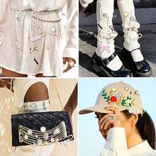 30 件运动鞋鞋饰 - 鞋带饰物包含蝴蝶结/夹子/别针、鞋子装饰饰物和鞋子珠宝扣 DIY 运动鞋配件 - 多色30pc - 查看 3