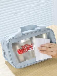 Dry-Wet Separation Double-Layer High-Fashion Travel Portable Storage Bag Waterproof Makeup Bag Dry-Wet Separation Swimming Fitness Bag Toiletry Bag, Toiletry Bag Dry-Wet Separation Portable Large Capacity Drainable Double-Layer Makeup Bag Travel Toiletry Organizer Makeup Bag, Multiple Colors Available