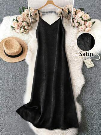 Women's Thick Jacquard Fabric Elegant Loose V-Neck Long Dress, Suitable For Layering