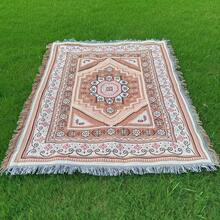 Outdoor Blanket With Classic Geometric Bohemian Jacquard Pattern - Picnic Blanket, Camping Blanket, Sofa Blanket, Nap Blanket, Air Conditioning Blanket, Wall Hanging Blanket, Thick & Soft, Fade-Resistant, Pilling-Resistant, Suitable For Home Decor And Outdoor Use