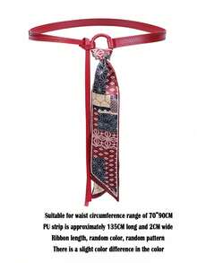 1 Set Paisley Pattern Scarf + Decorative Belt/Waist Belt, Suitable For Pairing With Jeans, School Autumn, Autumn, Korean Devil Hunter, Cowgirl Outfits For Women, Y2K Clothes, Fall Clothes For Women - Multicolor - View 10