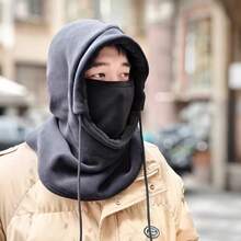 1条加厚保暖男士围巾 - 重型防风保暖颈套，透气涤纶针织面料，适合骑行、户外活动、滑雪、摩托车骑行 - 多功能设计：围巾/颈套/拉法帽三合一，冬季适用 - 彩色 - 查看 4