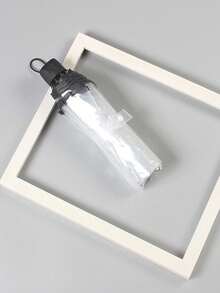 1pc 8-Rib Thickened Pvc Transparent Folding Umbrella, Outdoor Photoshoot Travel Three-Fold Umbrella For School,Office,Household,Travel,Spring Summer Picks,Brides Maid Gifts,Room,Bedroom Deccor,Bedroom Deccor,Beach,Travel,For Men,For Women,Vacation - Multicolor - View 13